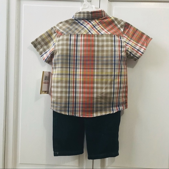 2/$25 KIDS HEADQUARTERS Plaid Button Down Shirt And Jeans Matching Set Size 2T - Picture 2 of 5